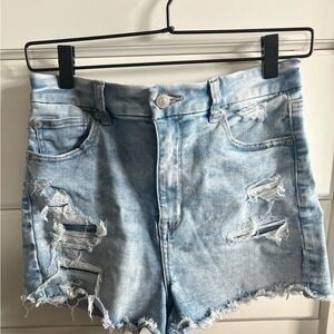 American Eagle Outfitters Light Blue Distressed Jean Shorts size 8